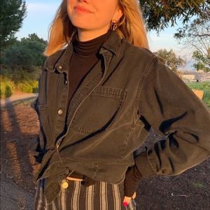 Levi black long denim jacket